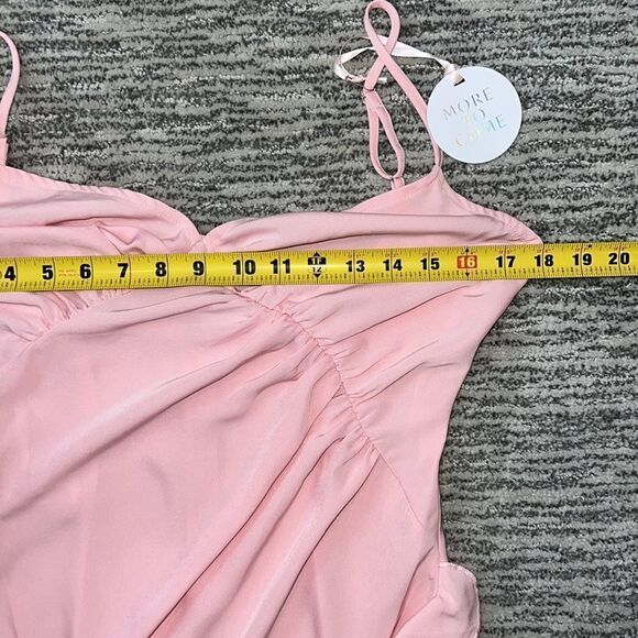 NWT More To Come Revolve Natasha Ruffle Midi Dress in Pink Small - Picture 9 of 15